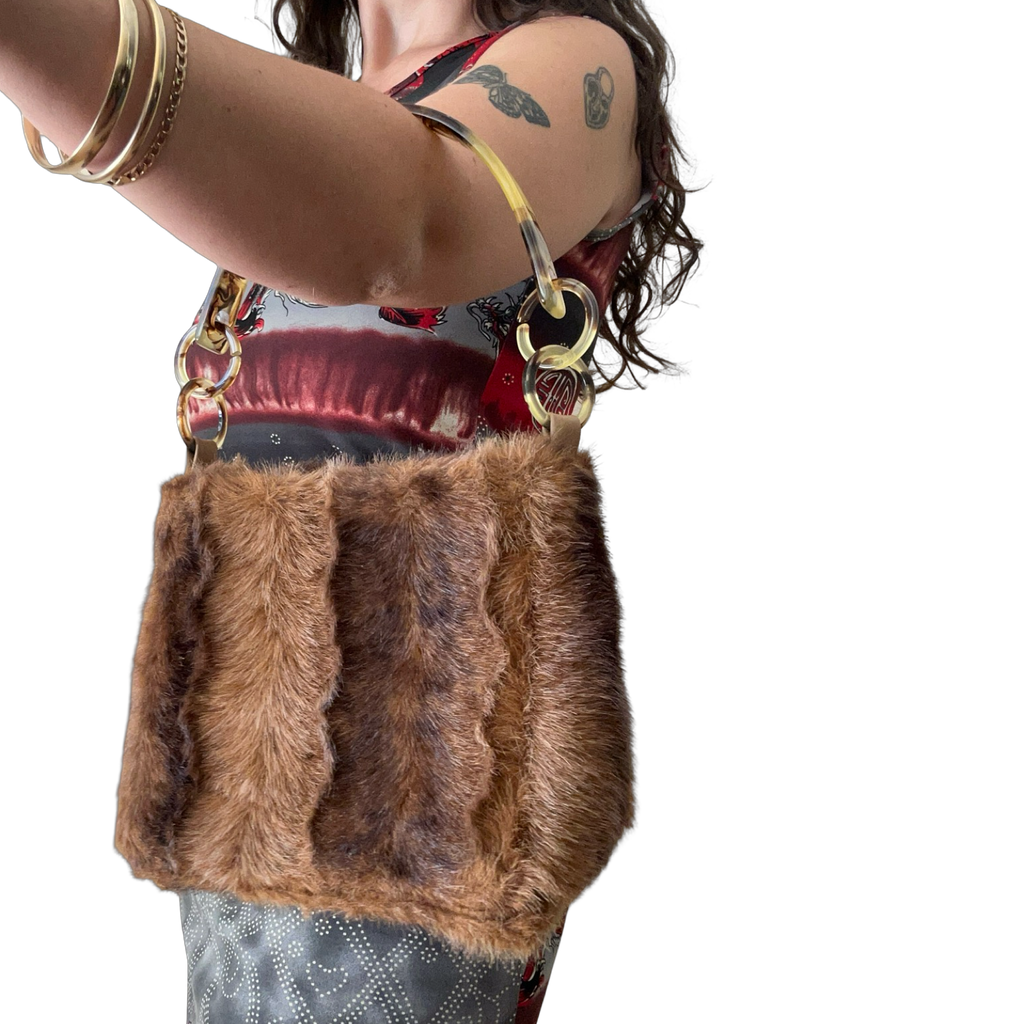 Faux fur handbag