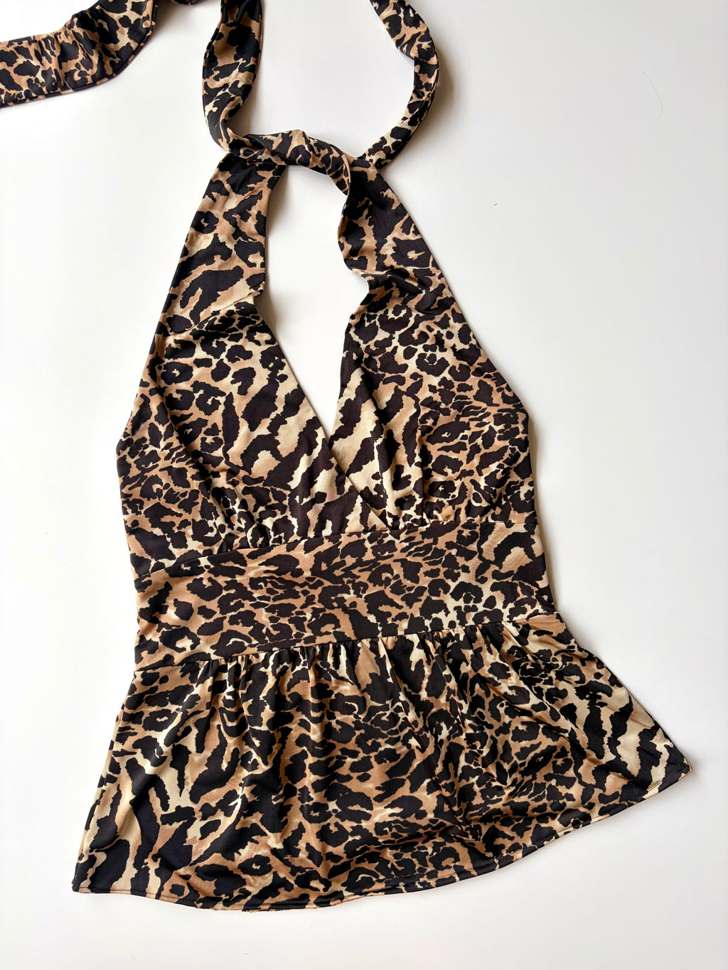 2000s Leopard Print Halter Top ✮ Size M