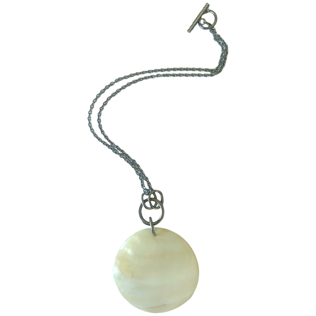 upcycled stainless steel shell necklace