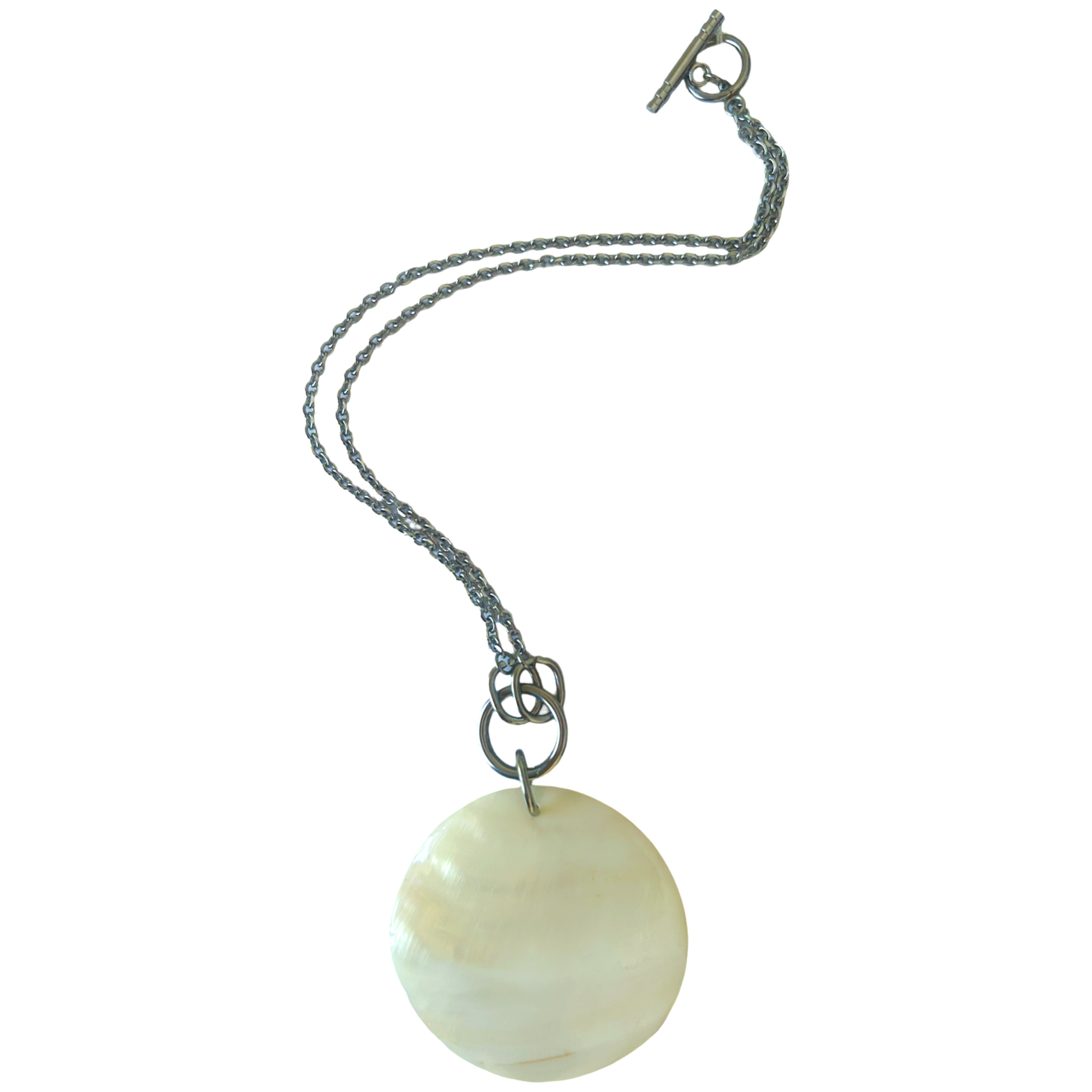 upcycled stainless steel shell necklace