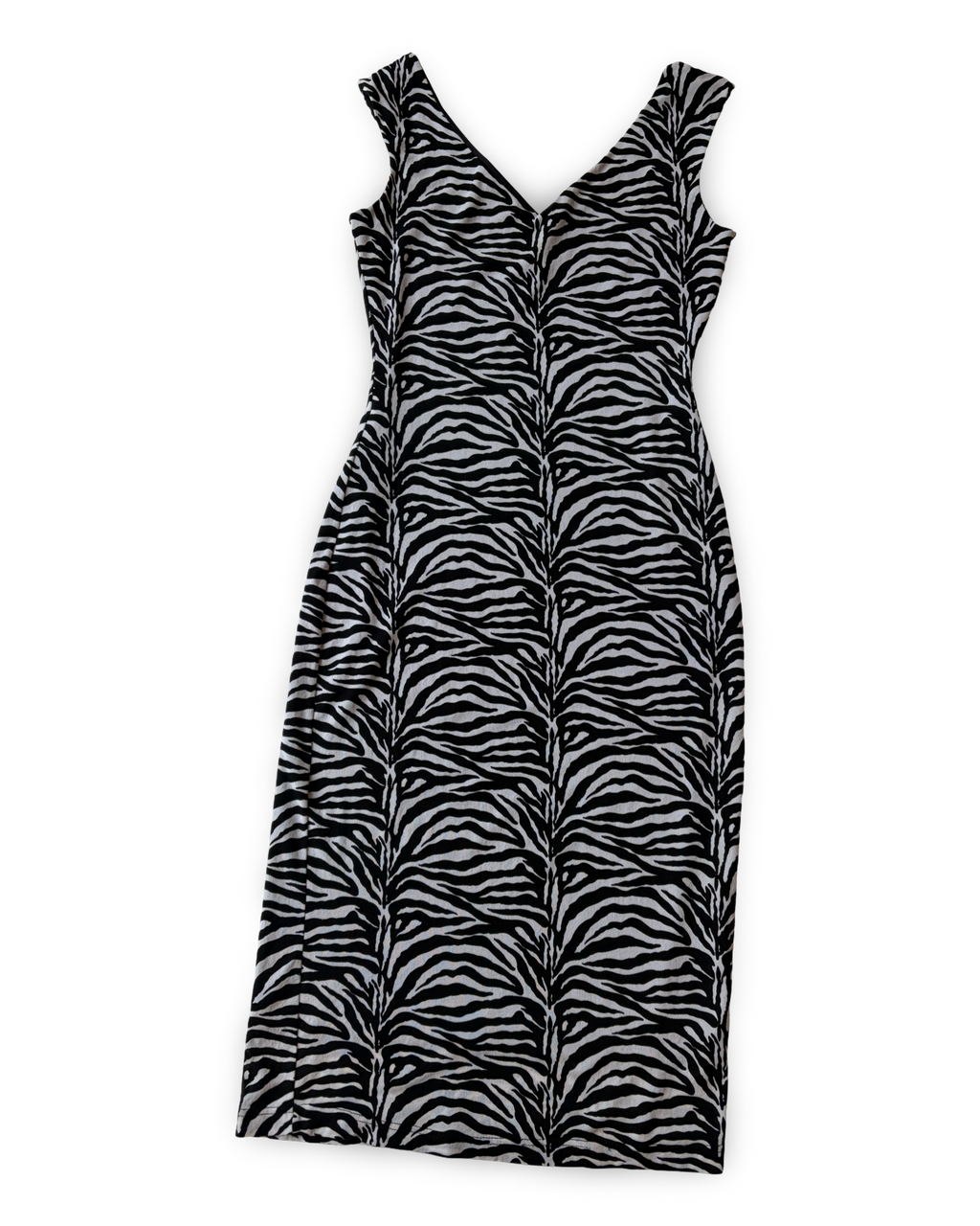 Vintage Zebra Print Bodycon Midi Dress ✮ Size 12