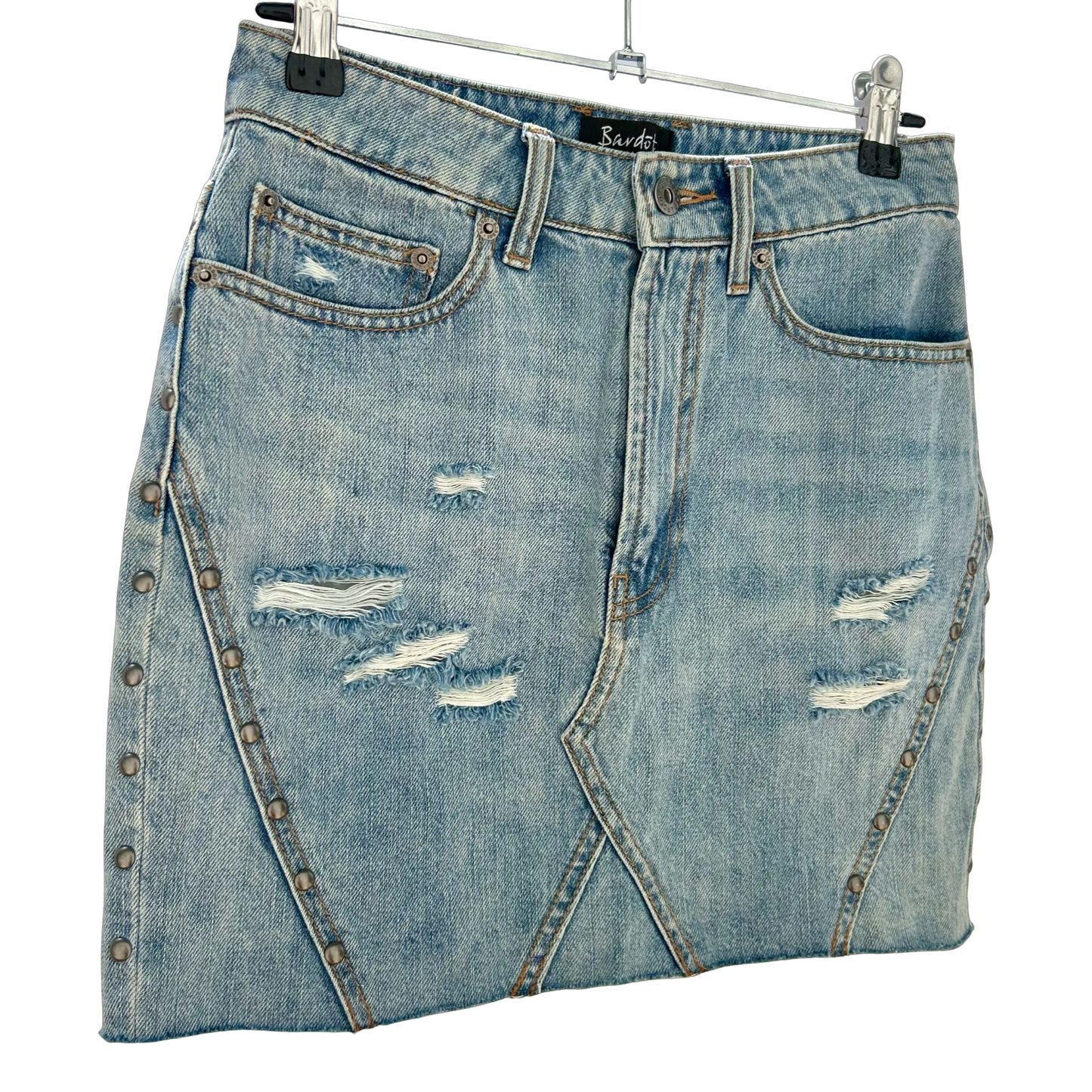 Bardot Distressed Denim Mini Skirt ✮ Size 8