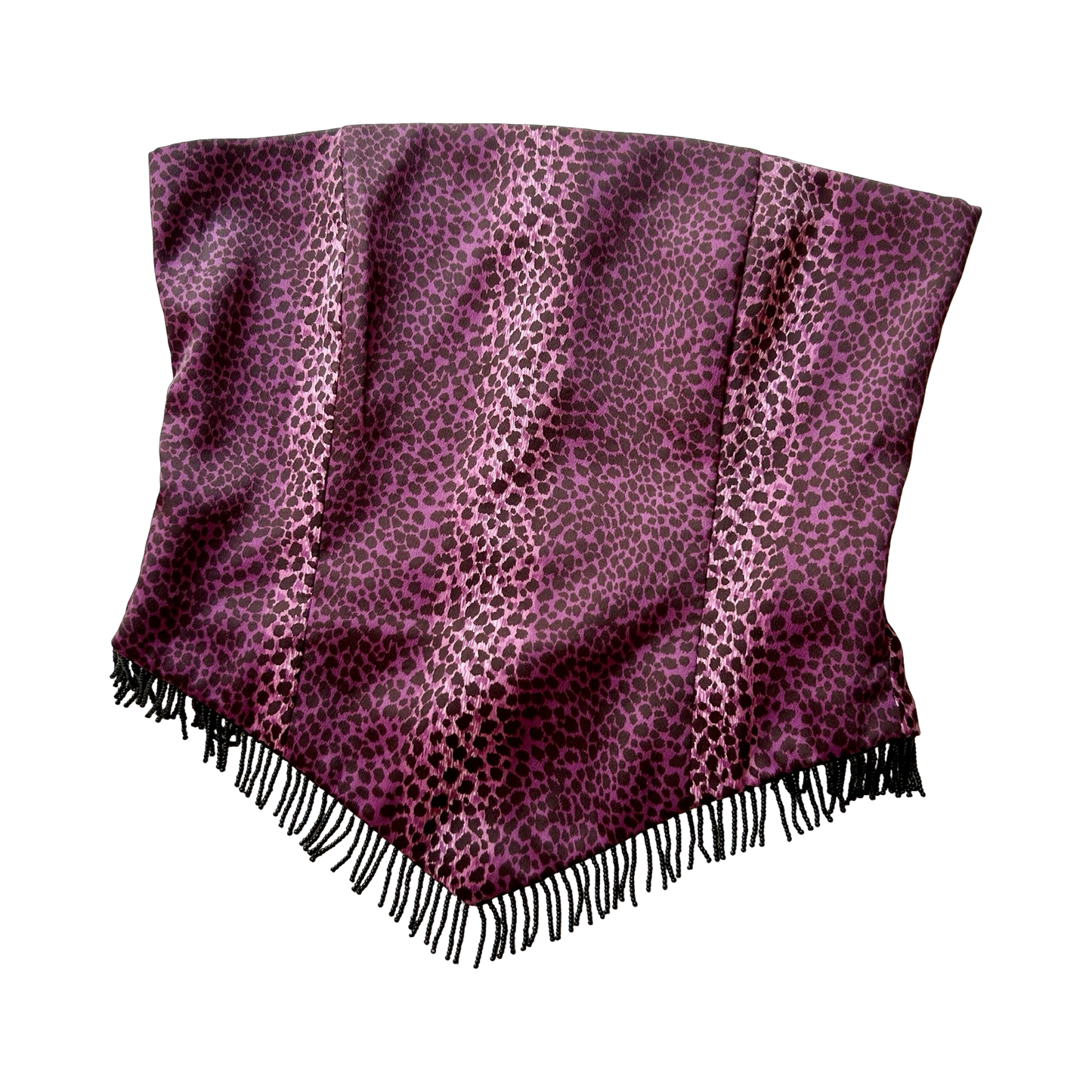 90s Purple Leopard Print Strapless Top ✮ Size 8