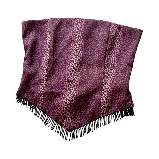 90s Purple Leopard Print Strapless Top ✮ Size 8