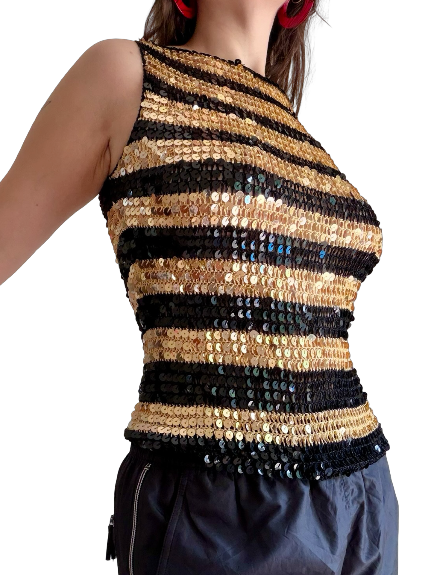 Vintage Black and Gold Sequin Top ✮ Size M-L*
