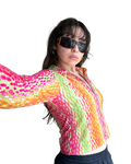 90s Neon Zip Top ✮ Size 12/M