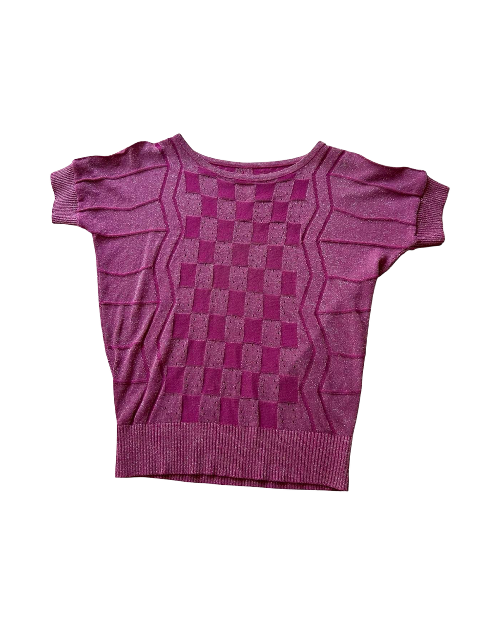 Fuchsia Glitter Knit Top ✮ Size M