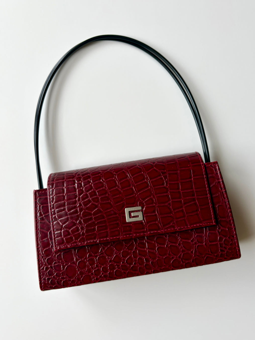 Y2K Red Faux Leather "G" Handbag