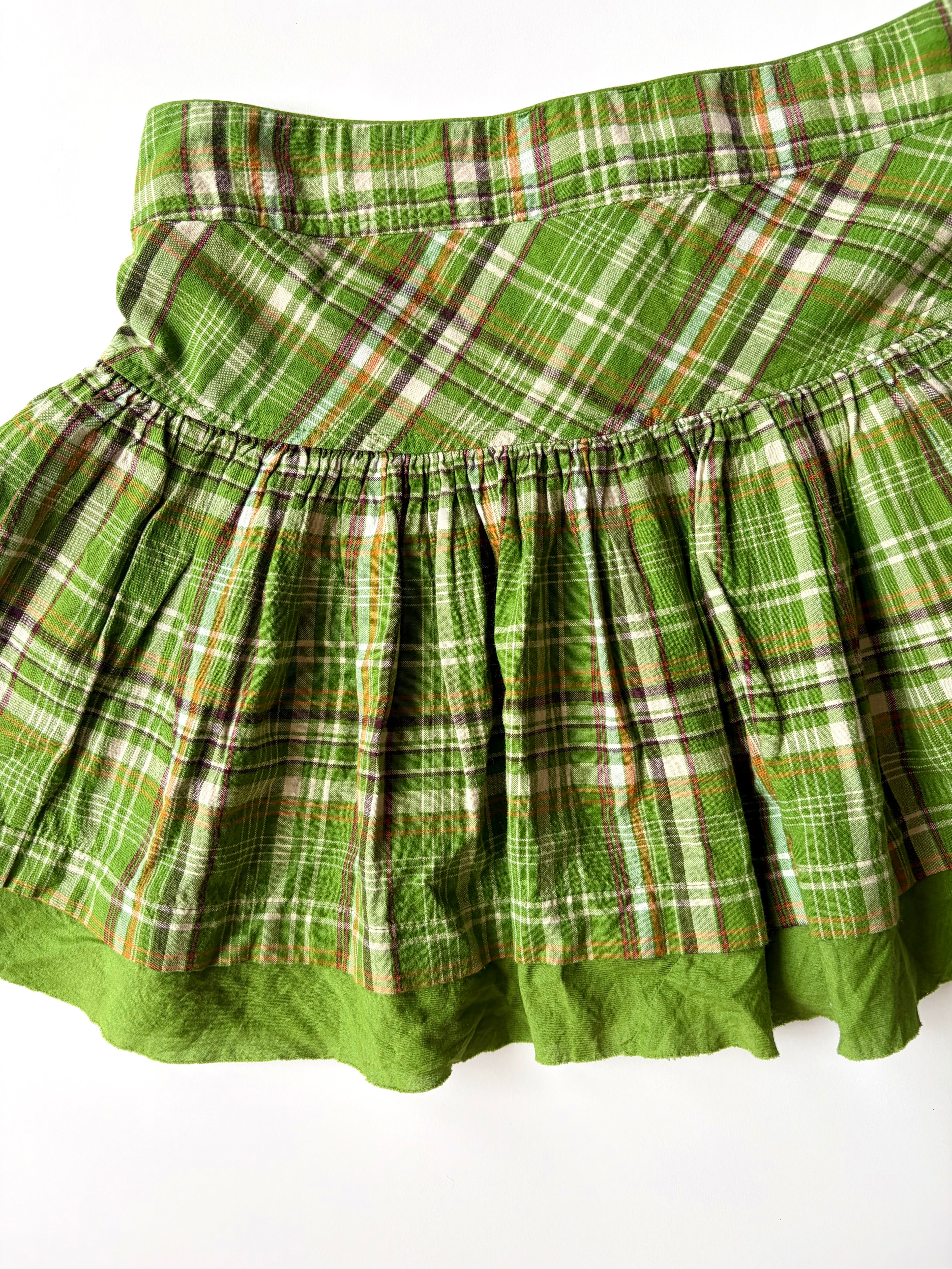 Vintage Green Plaid Mini Skirt ✮ Size S