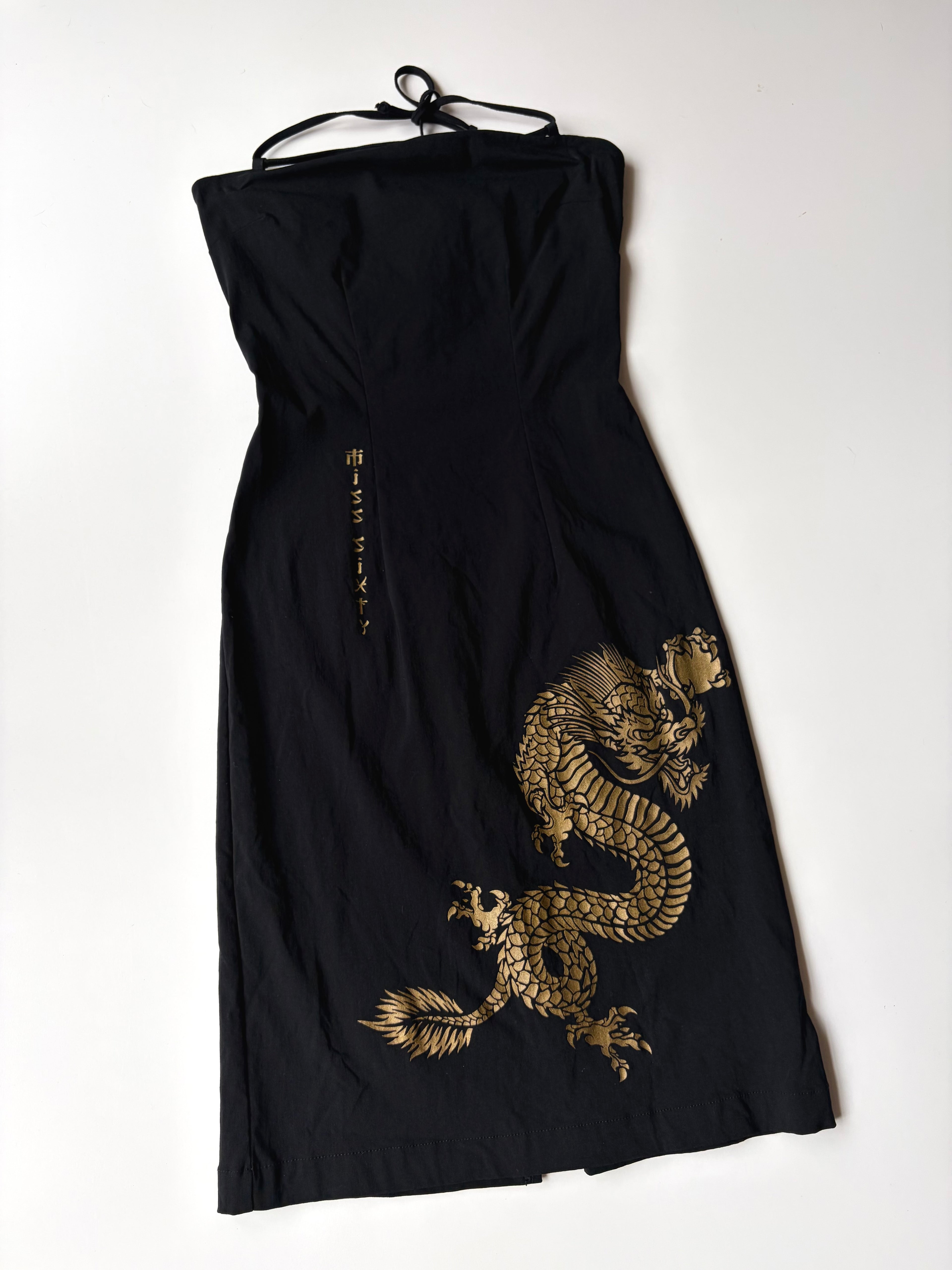 Miss Sixty Gold Dragon Bodycon Dress ✮ Size XS*