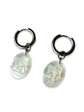 Mother of Pearl Angel Huggie Earrings