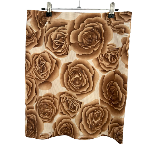 90s Digital Rose Print Midi Skirt ✮ Size 10