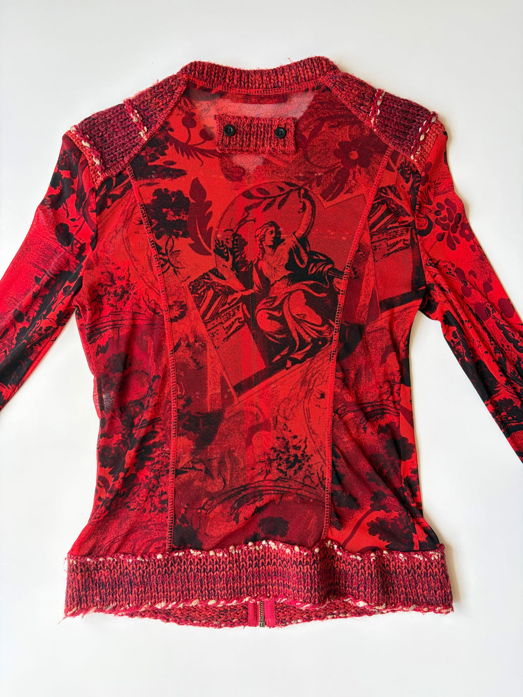 RARE Lulu H Paris Mesh/Knit Zip Top ✮ Size L