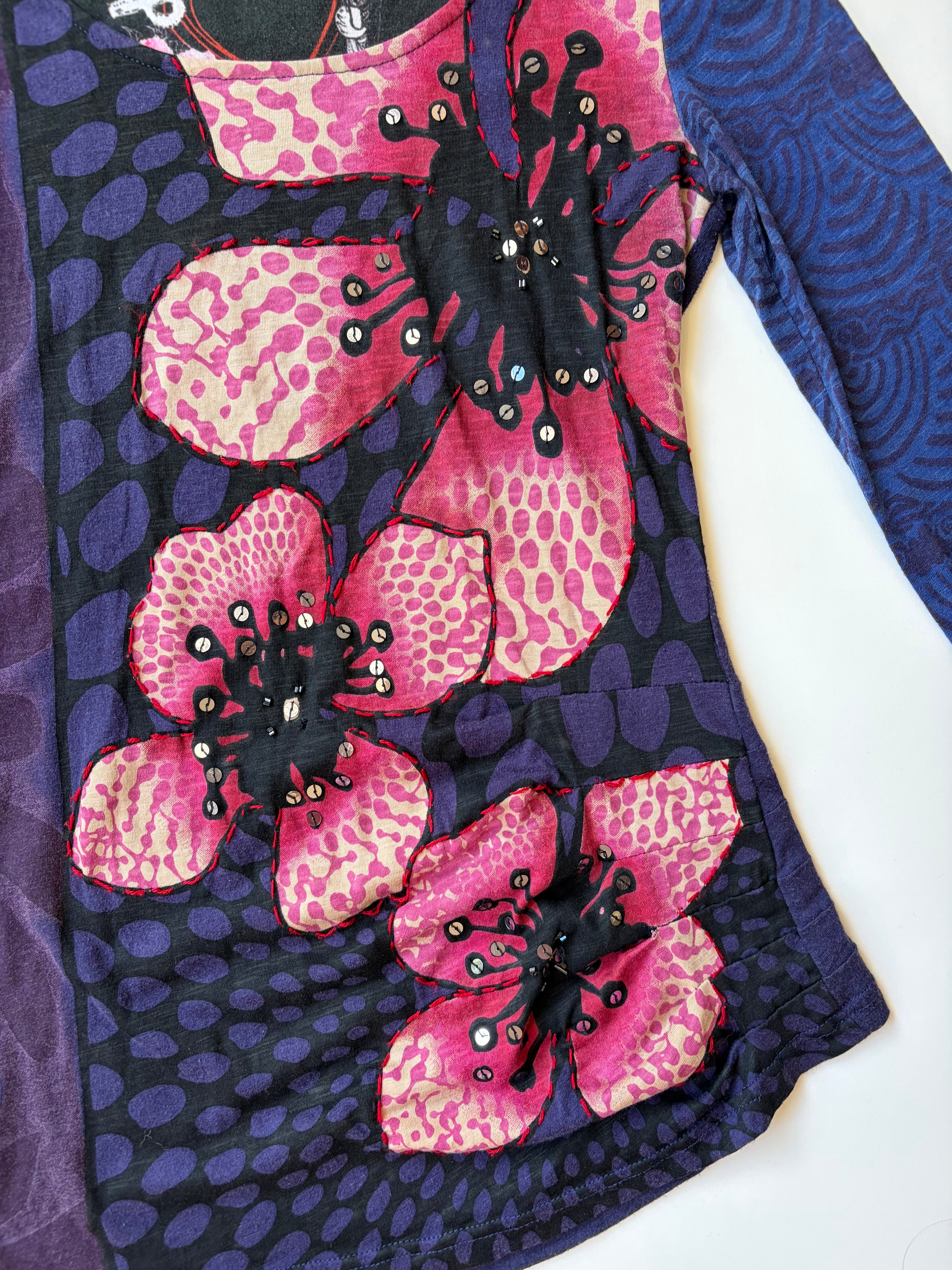 Desigual Beaded Flower Top ✮ Size M