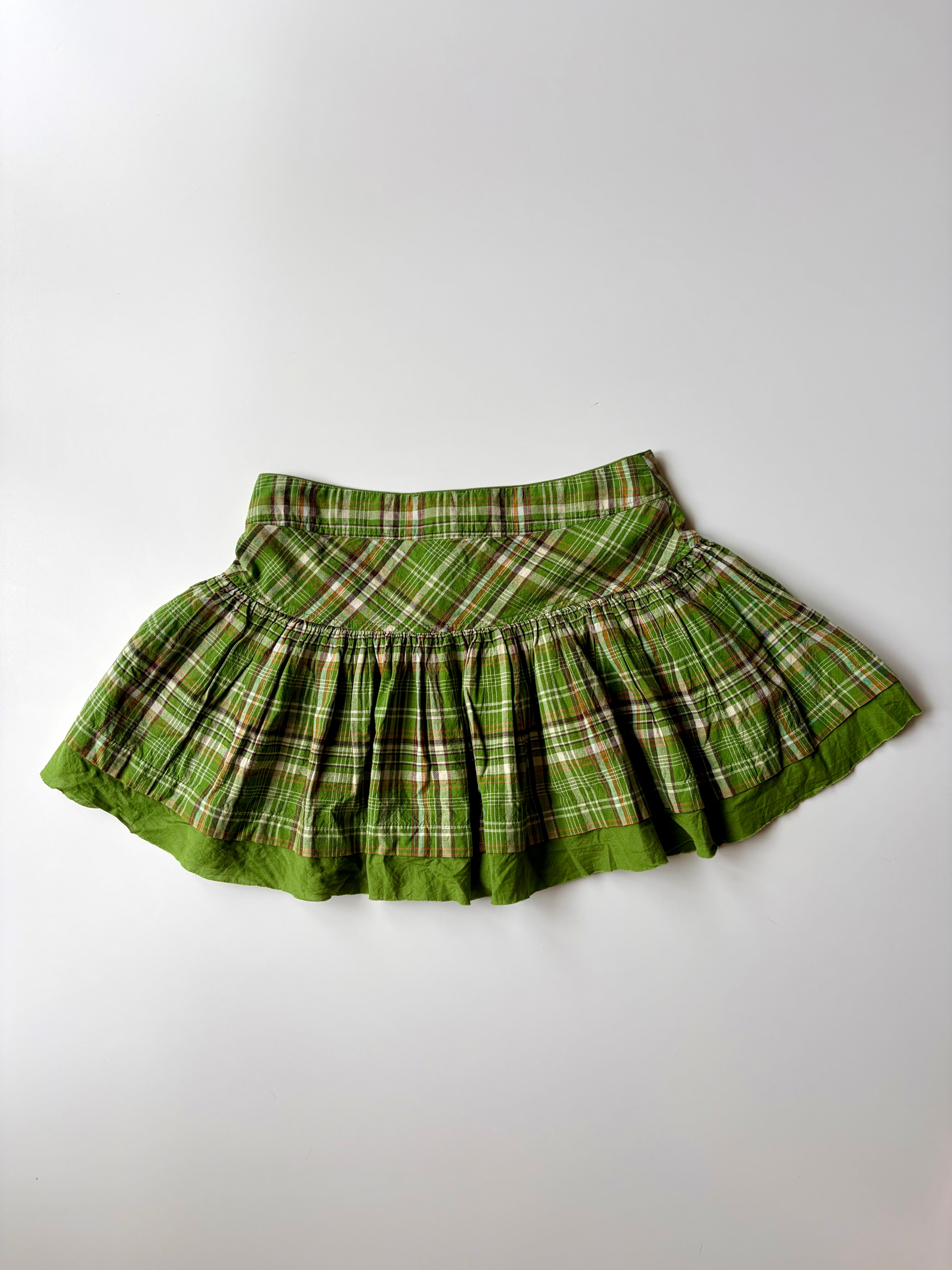 Vintage Green Plaid Mini Skirt ✮ Size S
