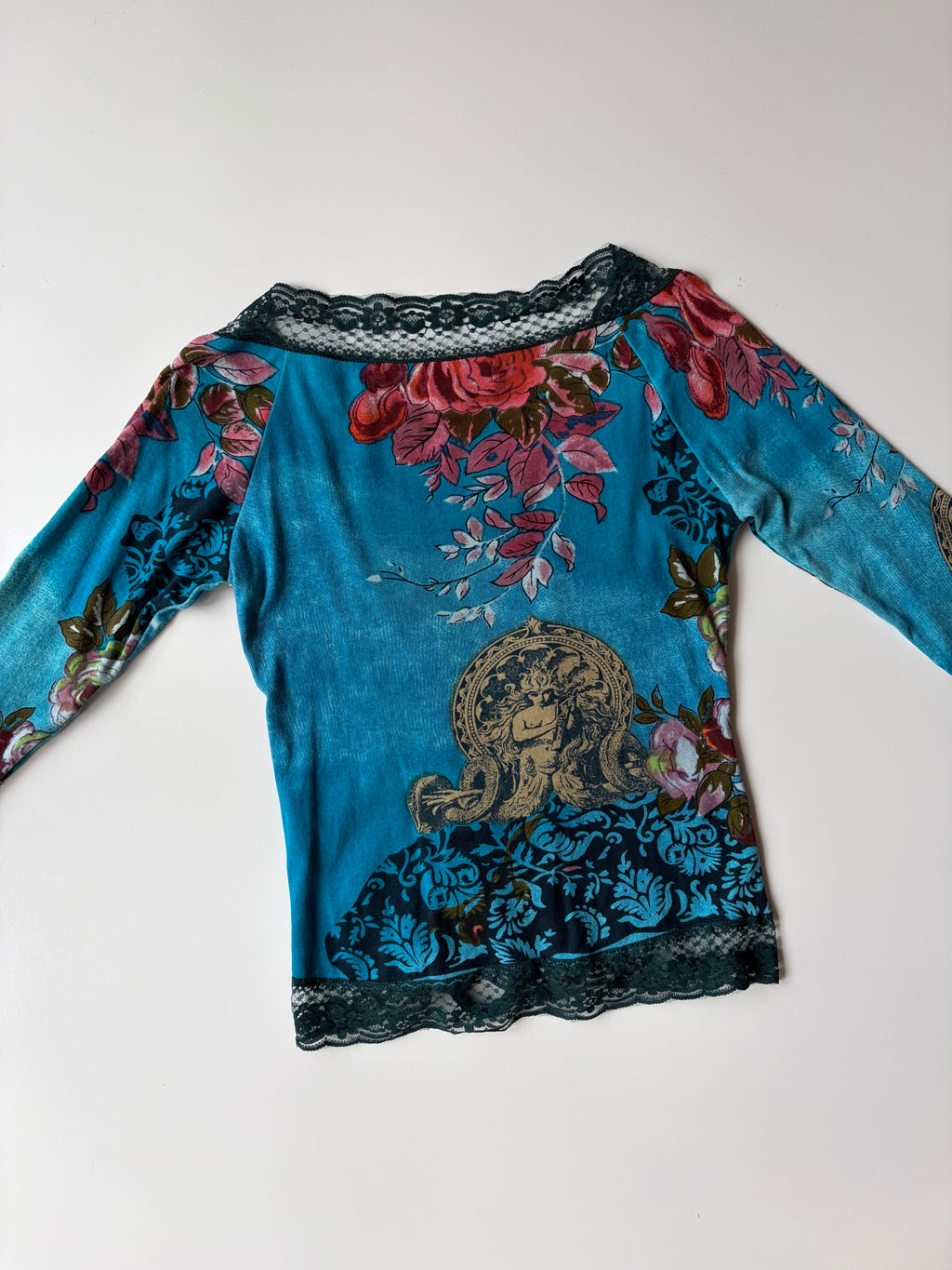 Rene Derhy Blue Wrap Top ✮ Size M