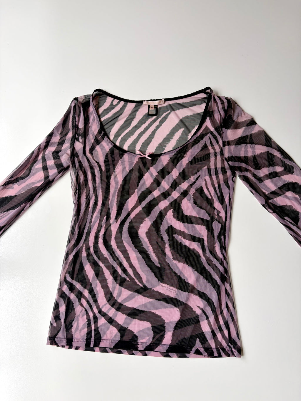 RARE Roberto Cavalli Pink Zebra Mesh Top  ✮ Size 42 (M)