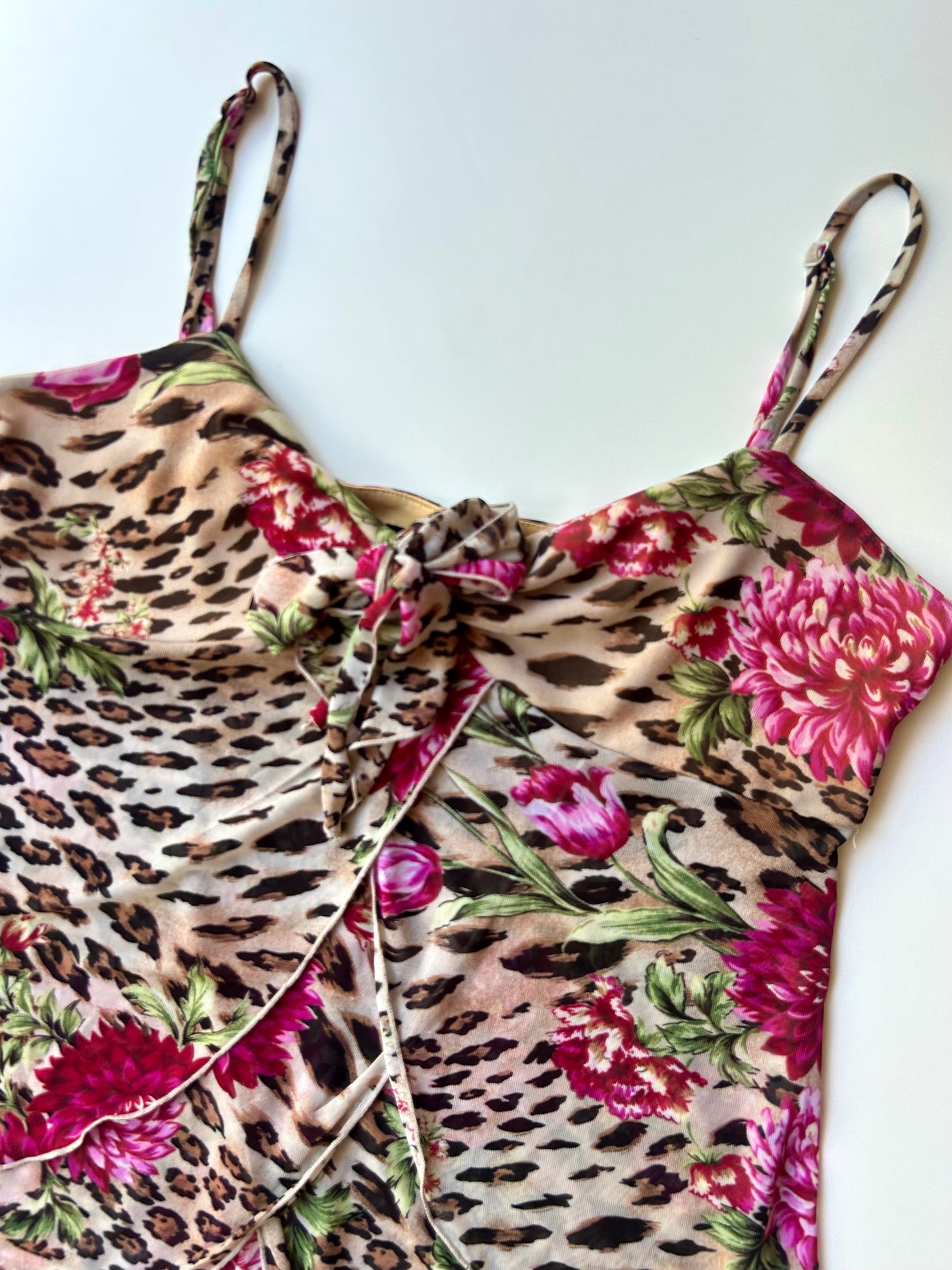 Vintage Floral leopard print cami ✮ Size M