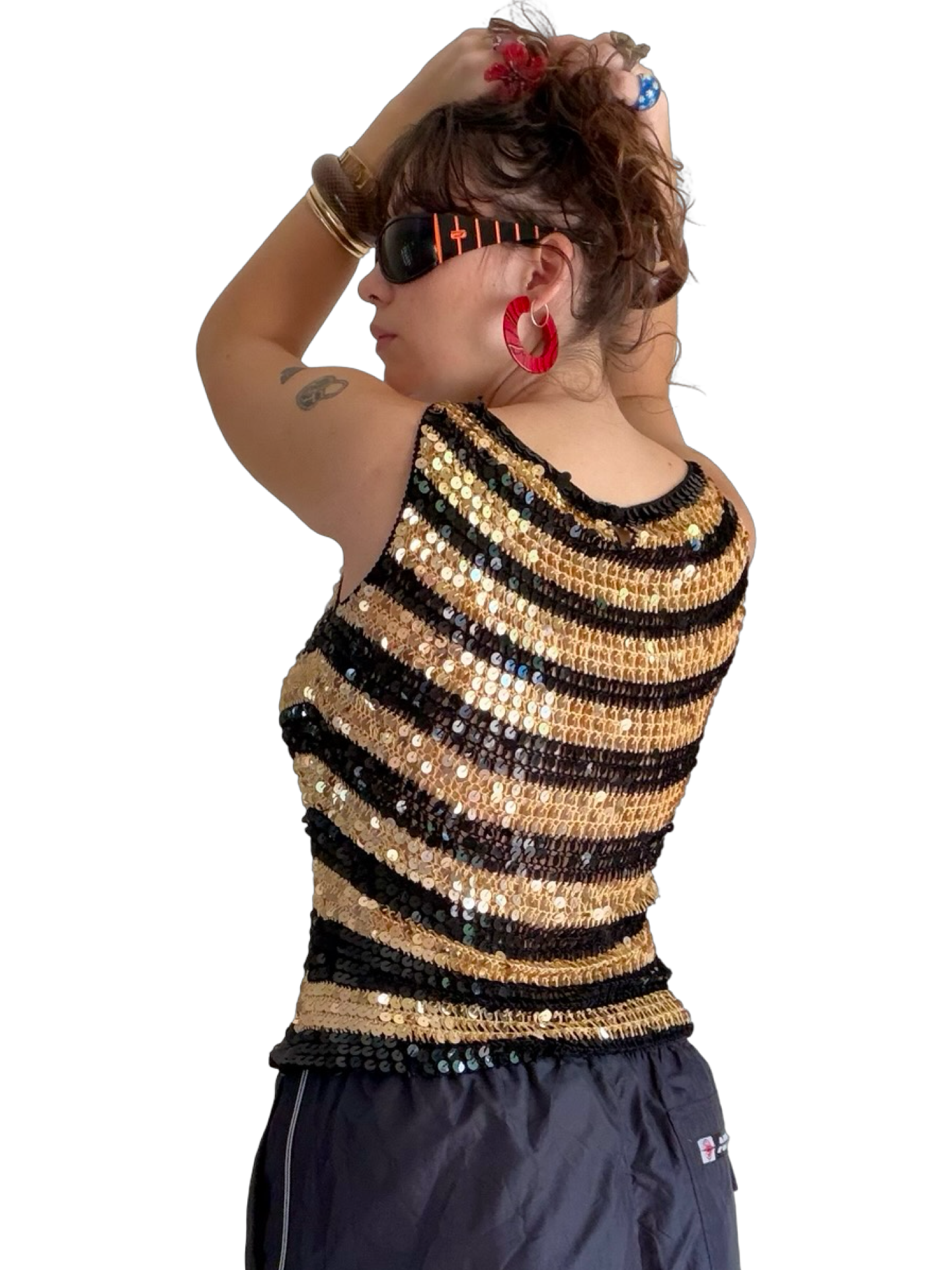 Vintage Black and Gold Sequin Top ✮ Size M-L*