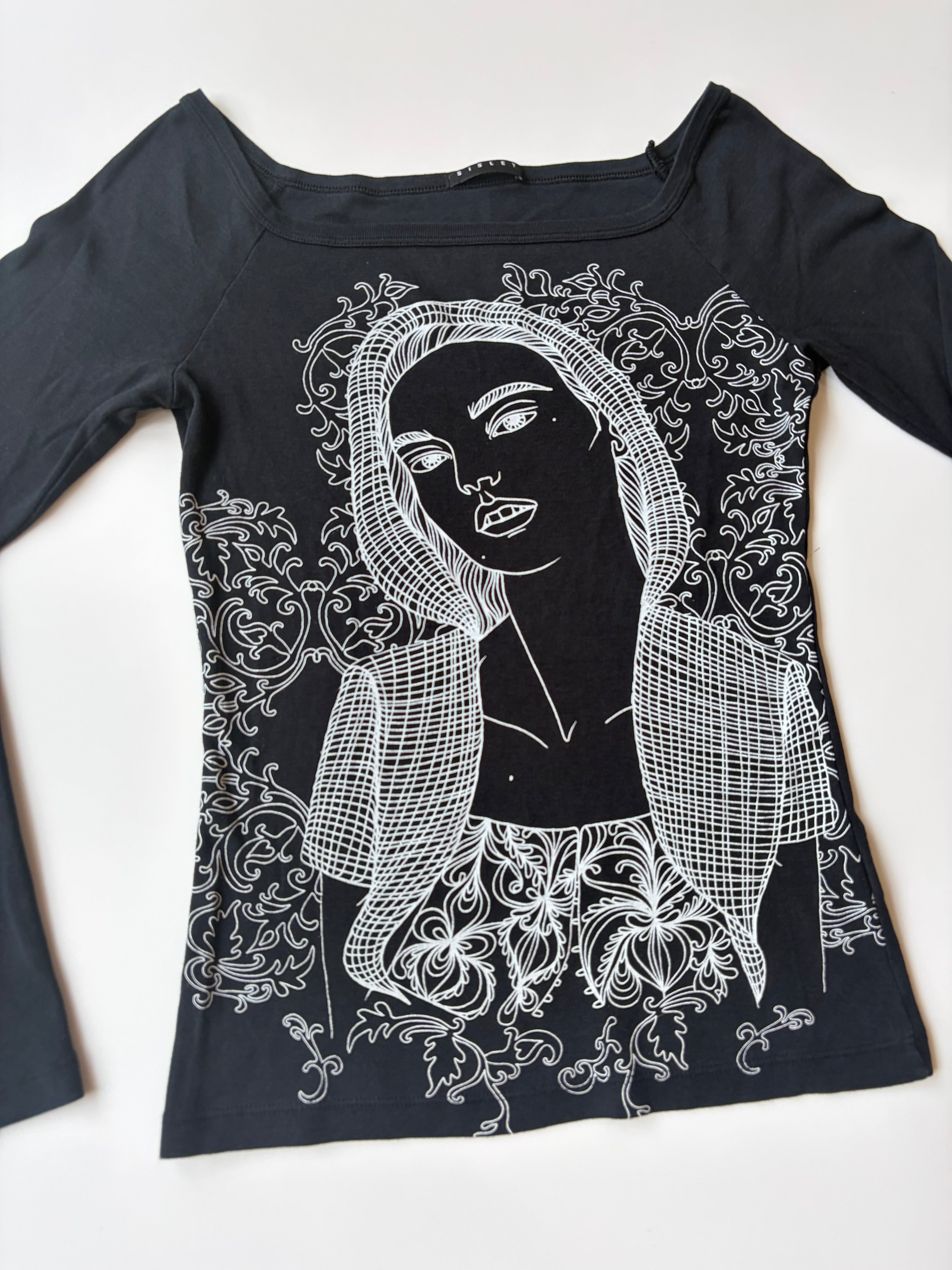Italian Graphic Longsleeve Top ✮ Size M