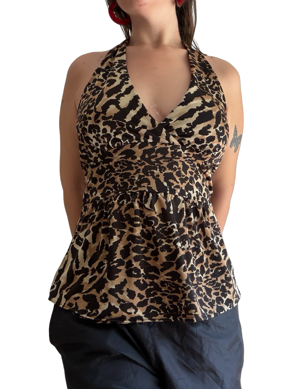 2000s Leopard Print Halter Top ✮ Size M