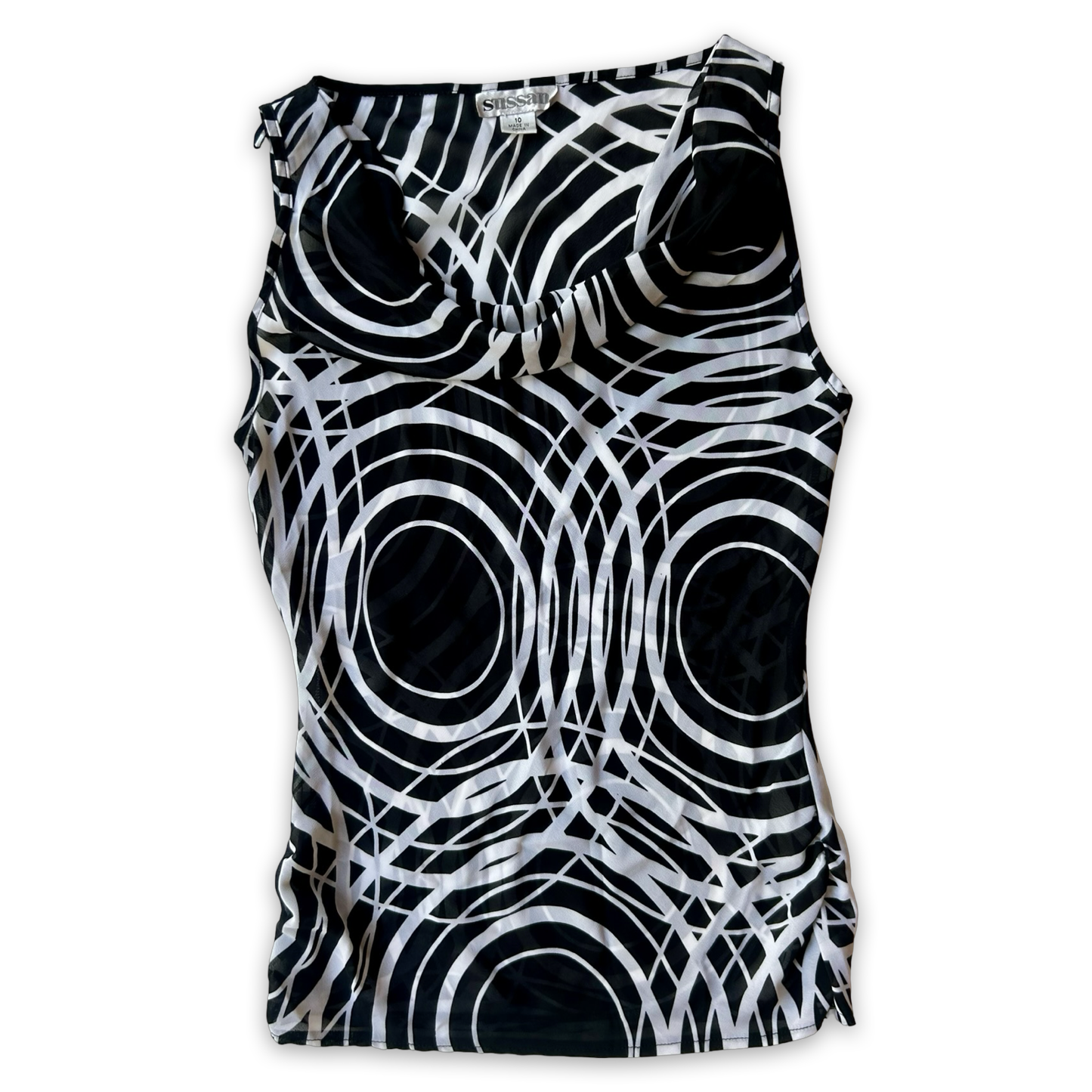 Sheer geometric top ✮ Size 10