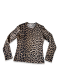 90s Leopard Print Mesh Longsleeve Top ✮ Size M*