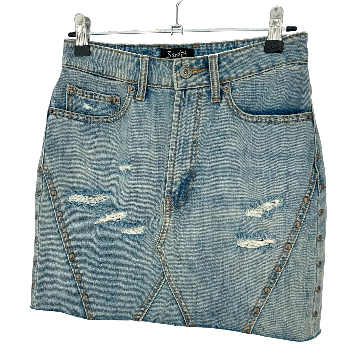 Bardot Distressed Denim Mini Skirt ✮ Size 8