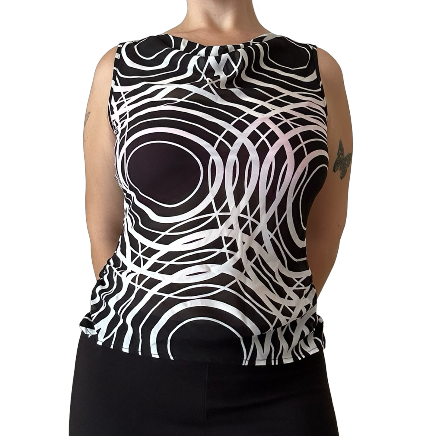 Sheer geometric top ✮ Size 10