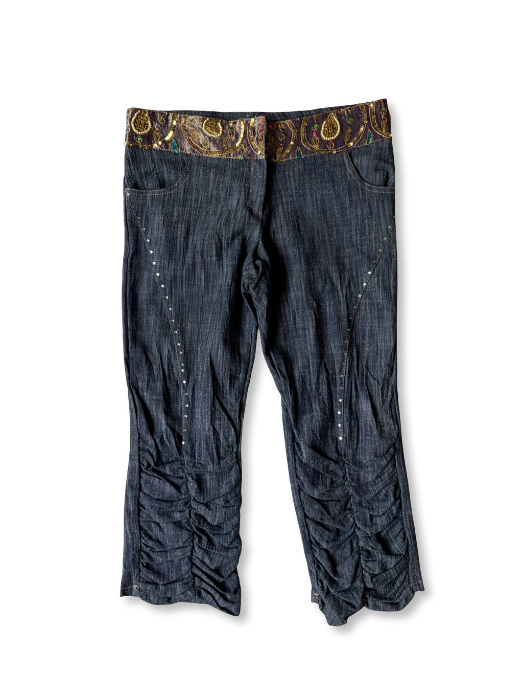 Bedazzled Denim Capris ✮ Size S-M*