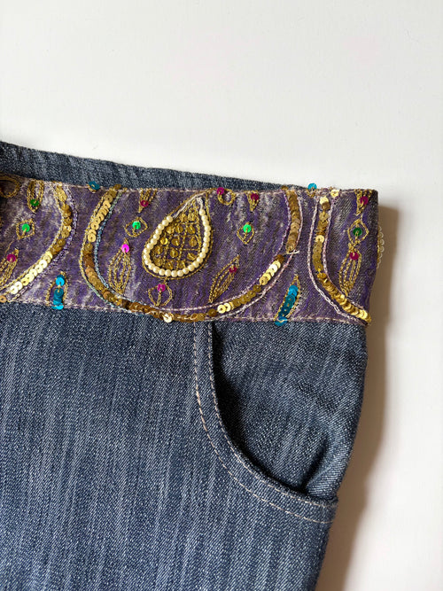 Bedazzled Denim Capris ✮ Size S-M*