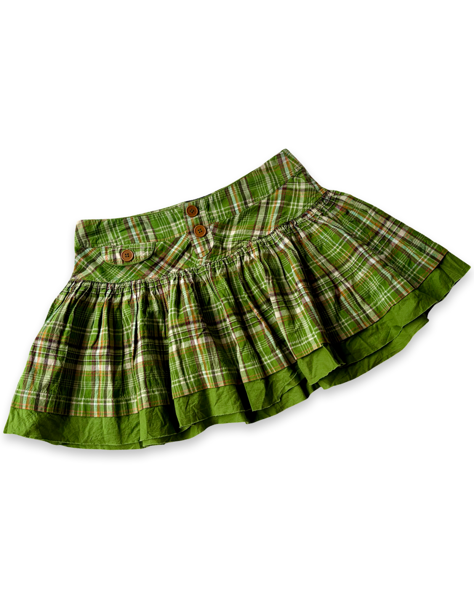 Vintage Green Plaid Mini Skirt ✮ Size S