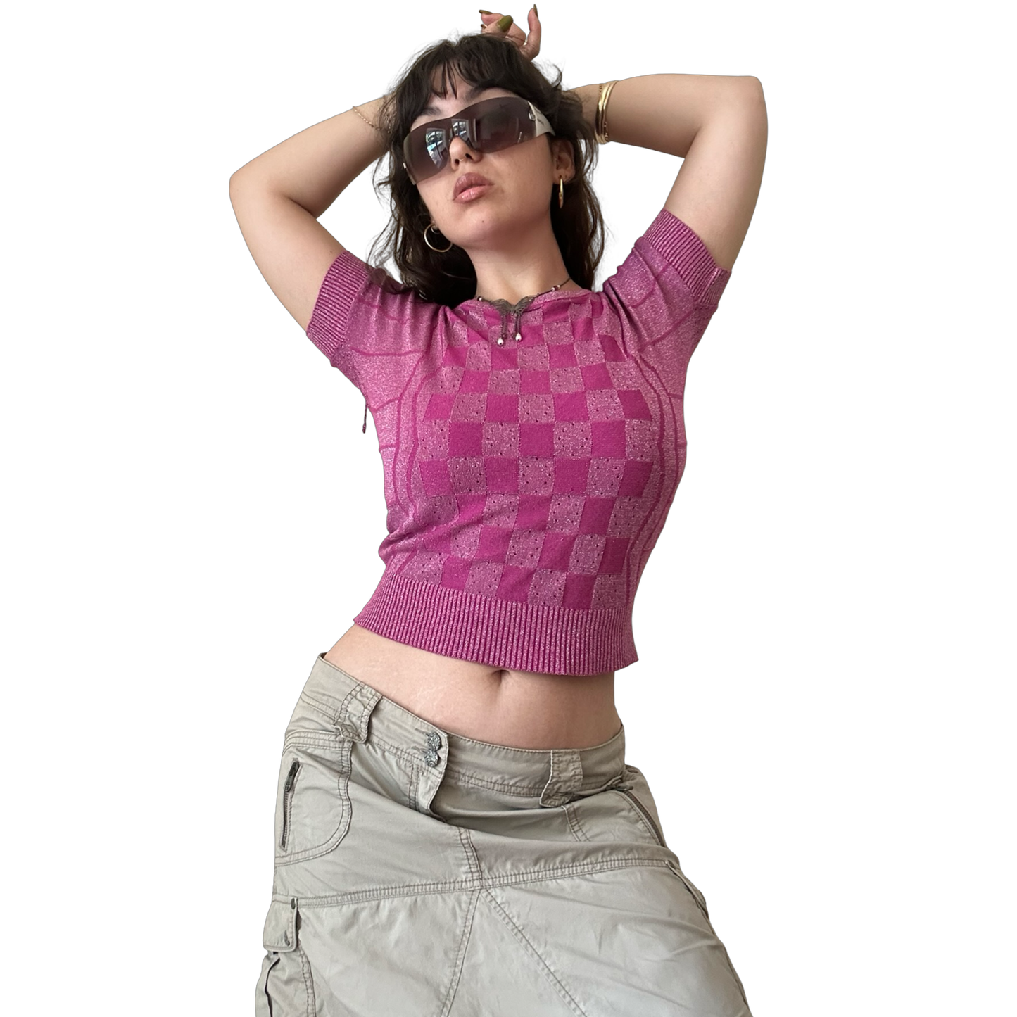 Fuchsia Glitter Knit Top ✮ Size M