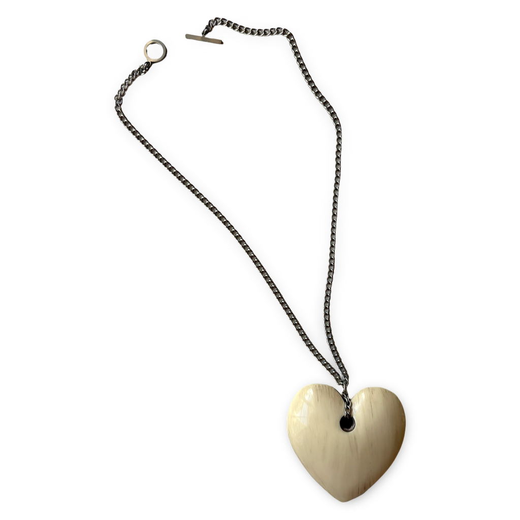Upcycled jumbo heart necklace