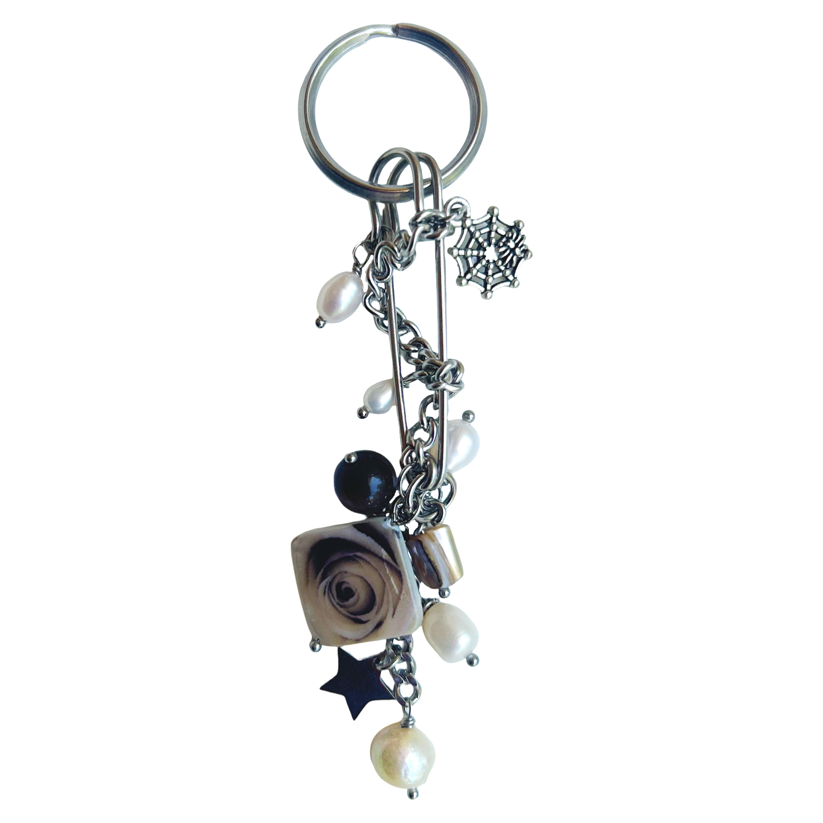 upcycled safety pin key chain