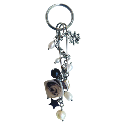 upcycled safety pin key chain