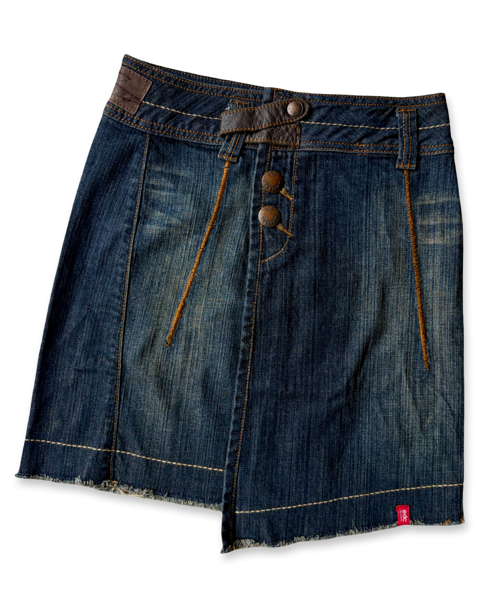 Esprit Asymmetrical Denim Wrap Skirt ✮ Size 28"