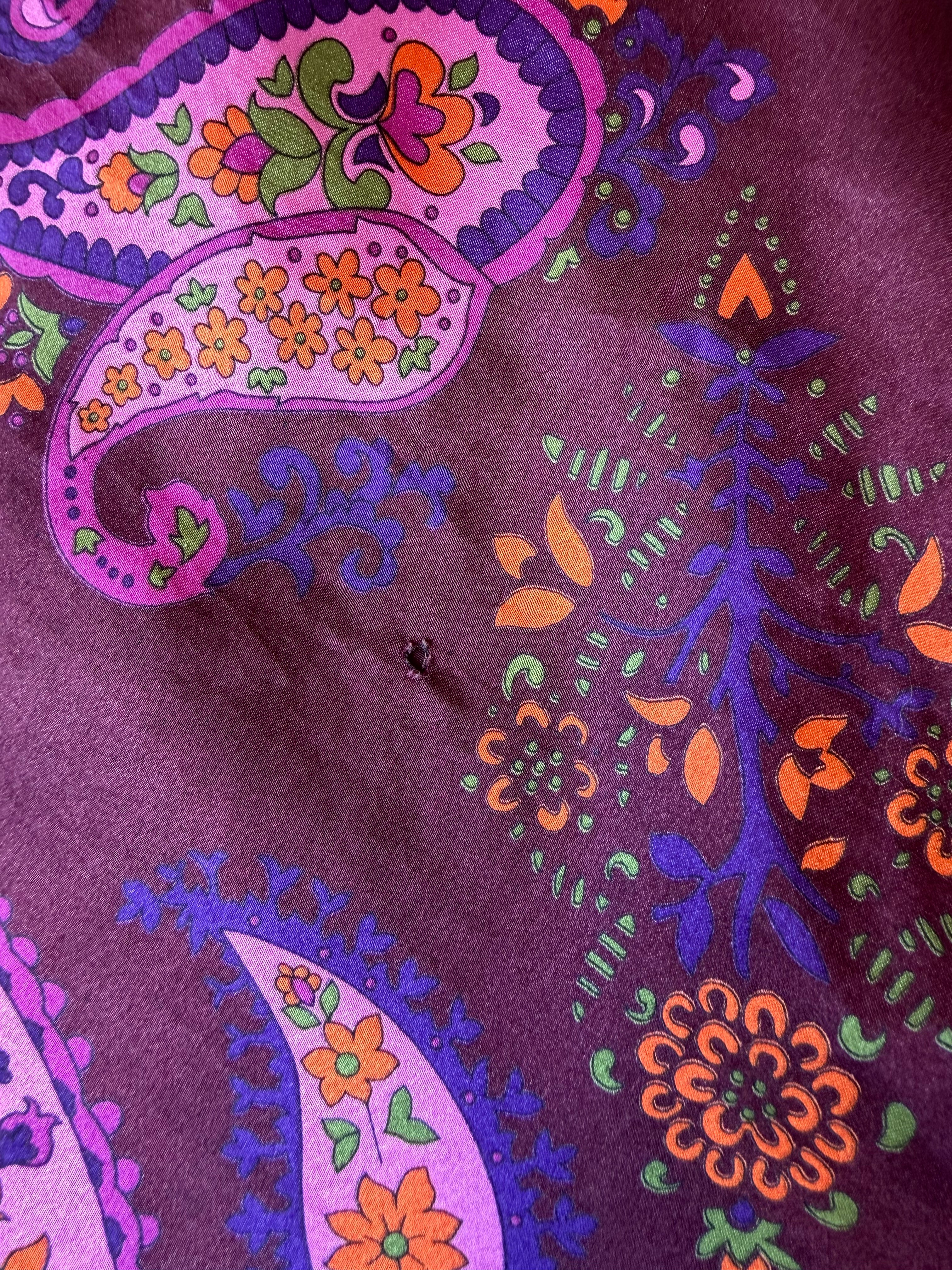90s Purple Paisley Midi Skirt ✮ Size 12