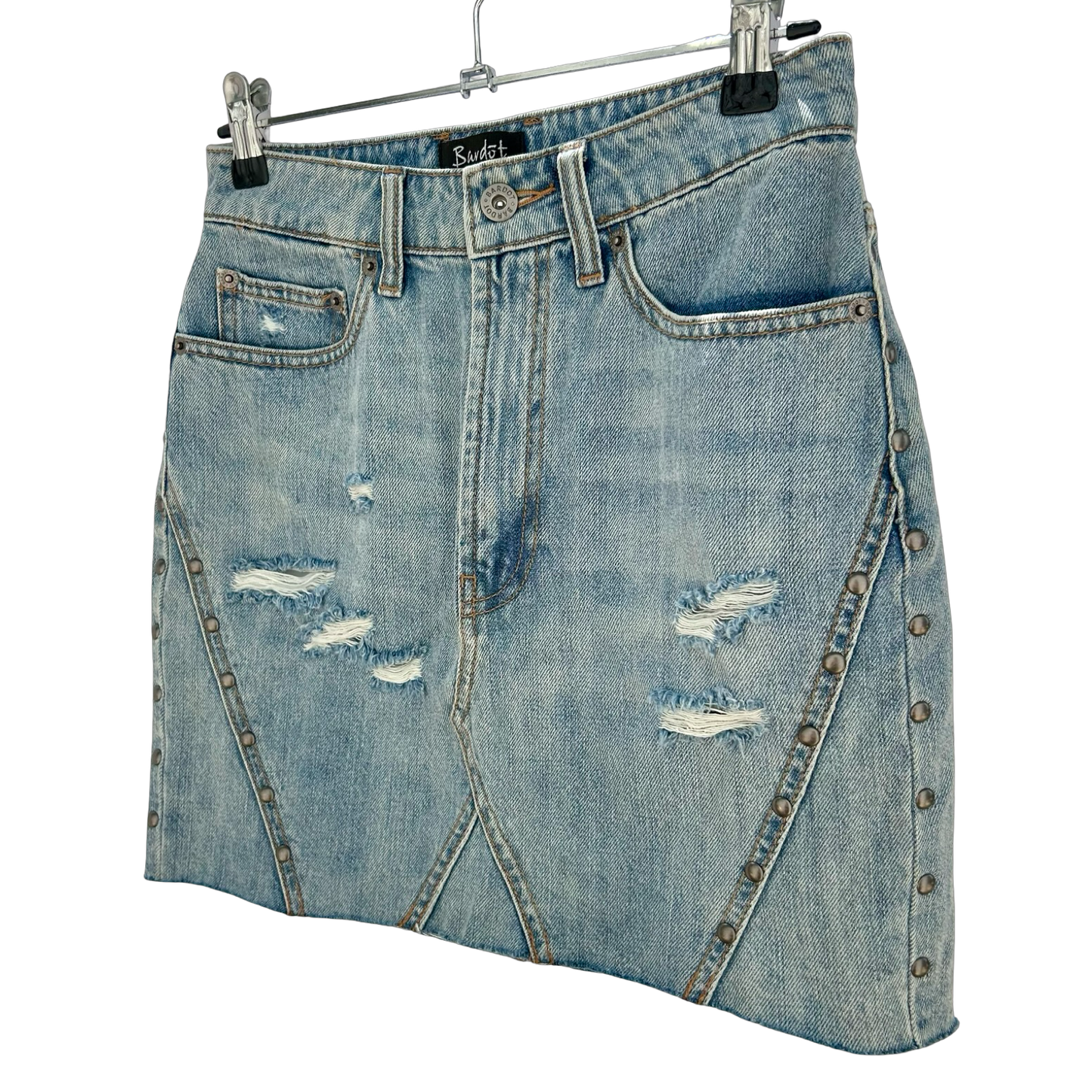 Bardot Distressed Denim Mini Skirt ✮ Size 8