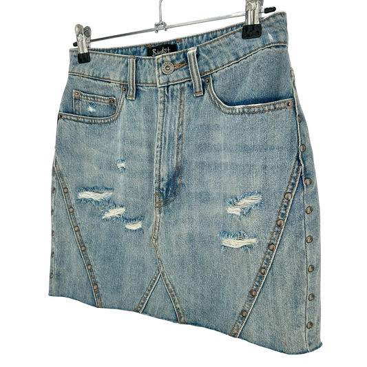 Bardot Distressed Denim Mini Skirt ✮ Size 8