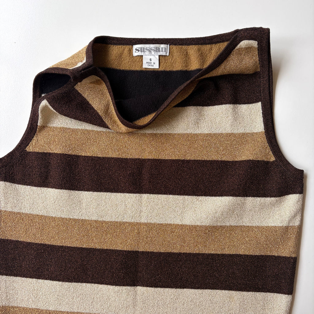 Vintage striped glitter top ✮ Size S