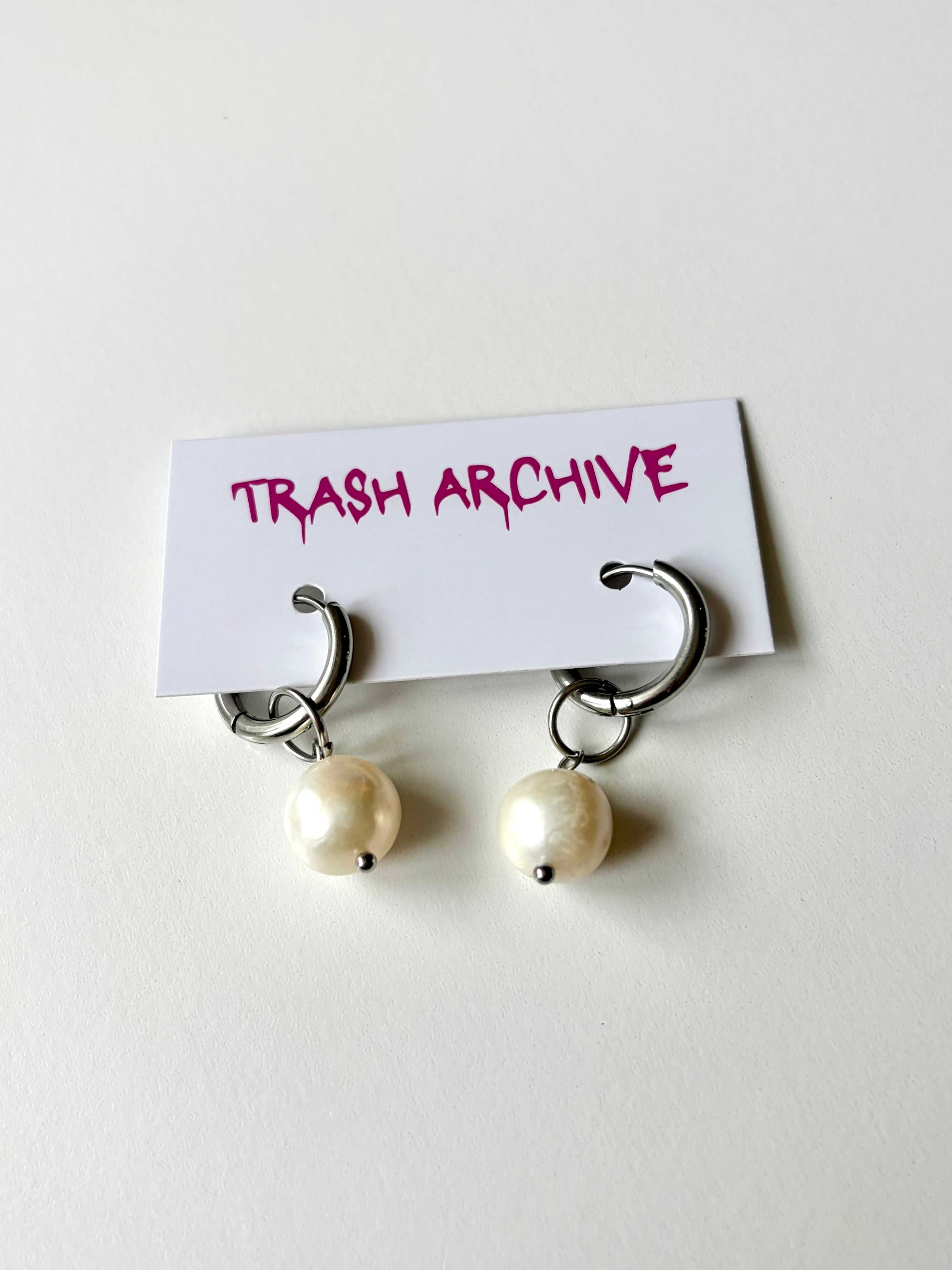Pearl Huggie Earrings 04