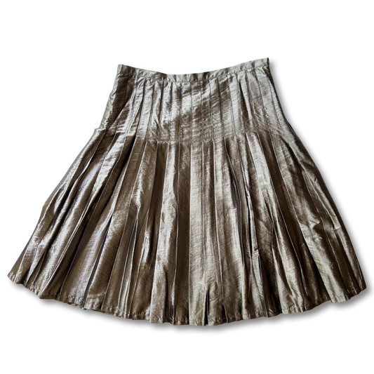 Metallic Pleated Midi Skirt ✮ Size 12