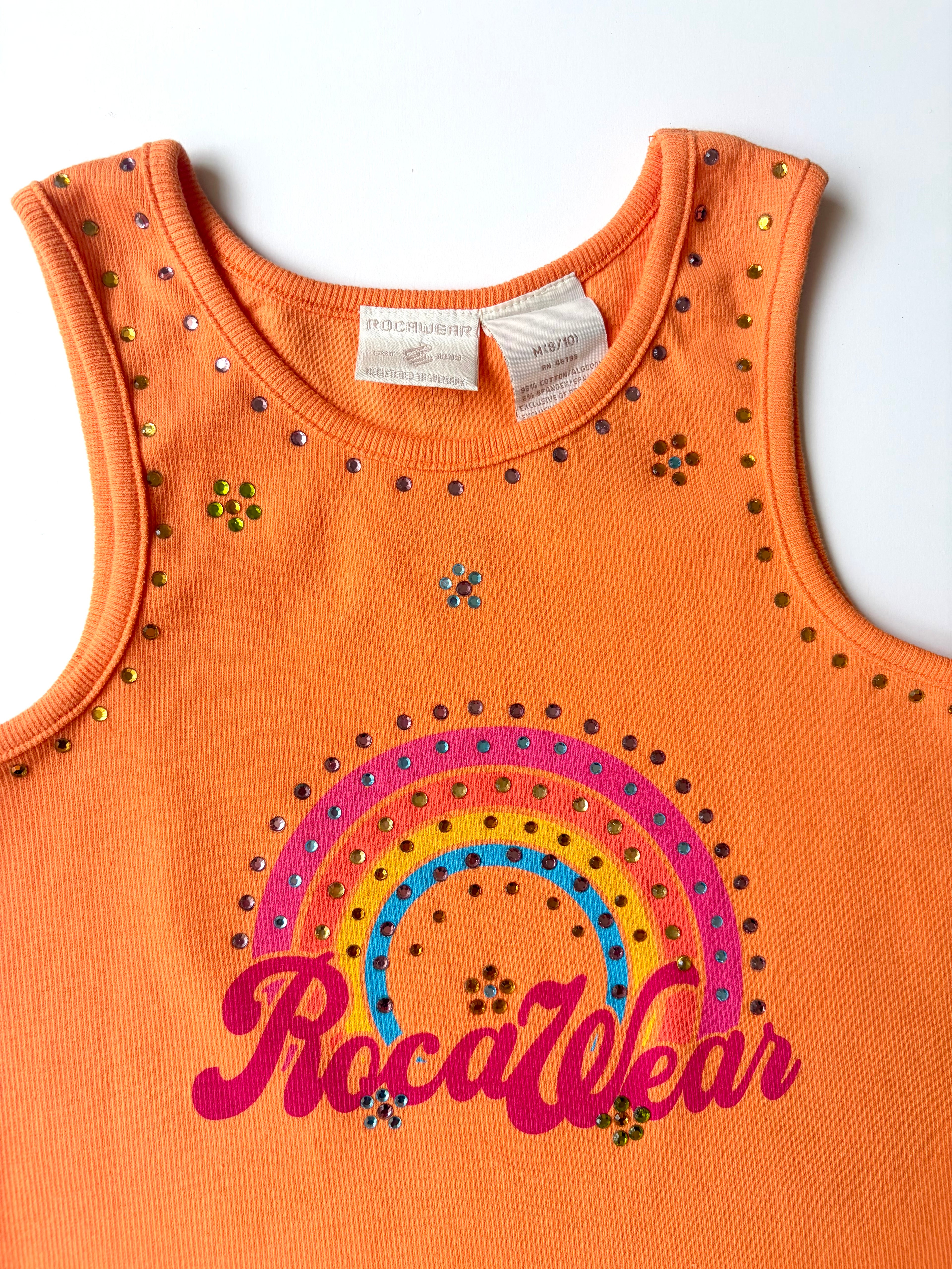 Deadstock Y2K Rockawear Bedazzled Tank Top ✮ Size 8-10