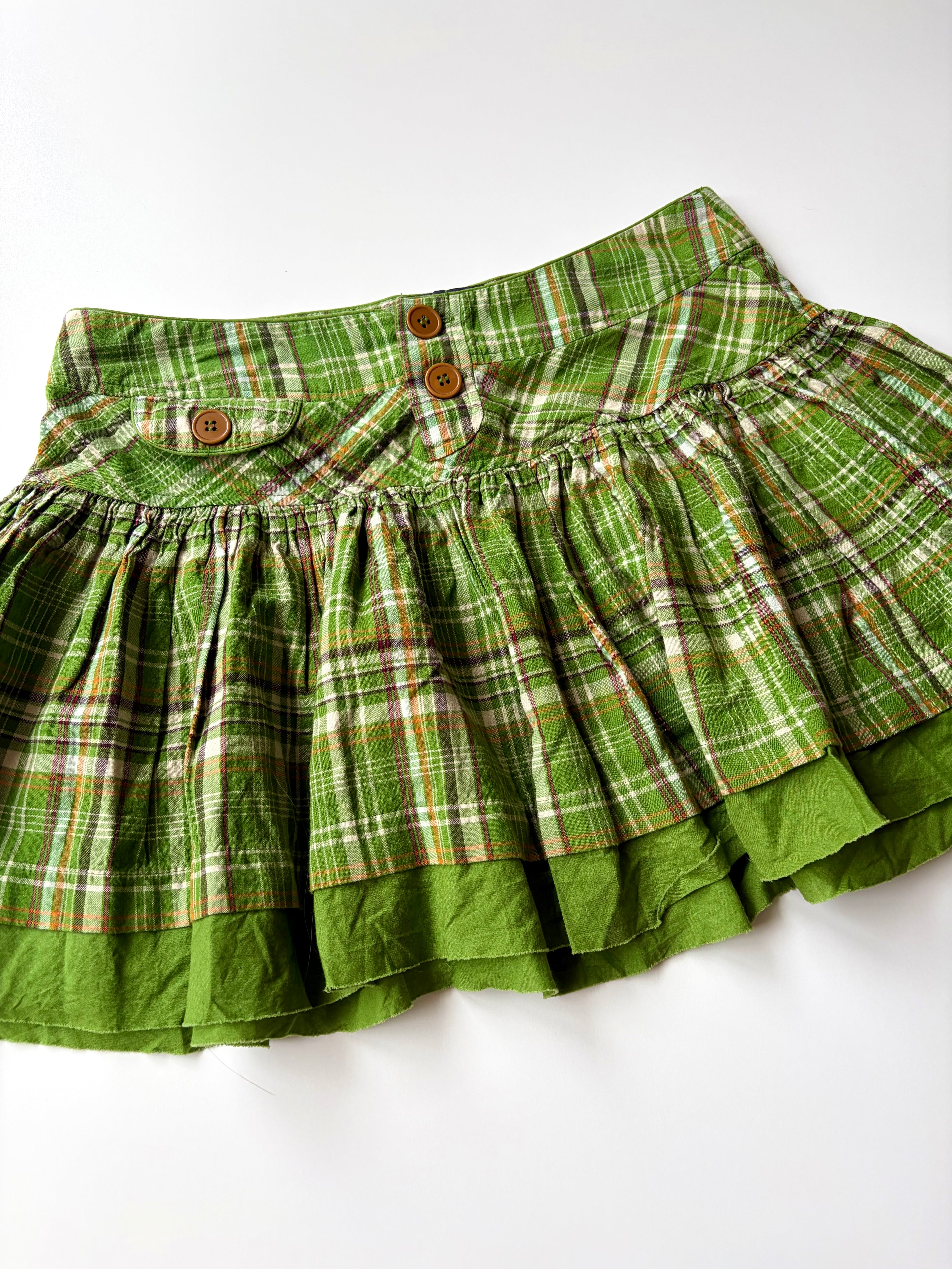 Vintage Green Plaid Mini Skirt ✮ Size S