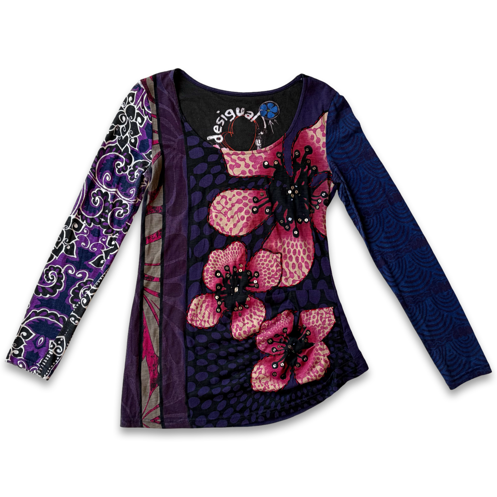 Desigual Beaded Flower Top ✮ Size M