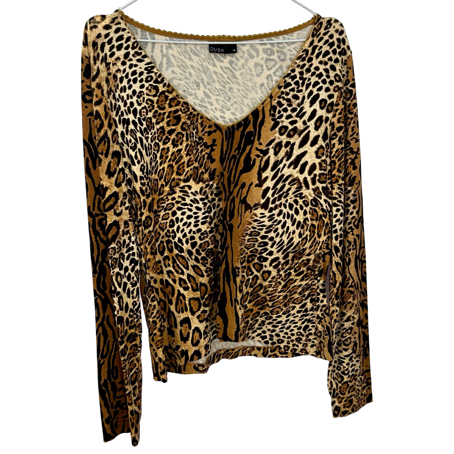 Leopard Print Long Sleeve Top ✮ Size 16