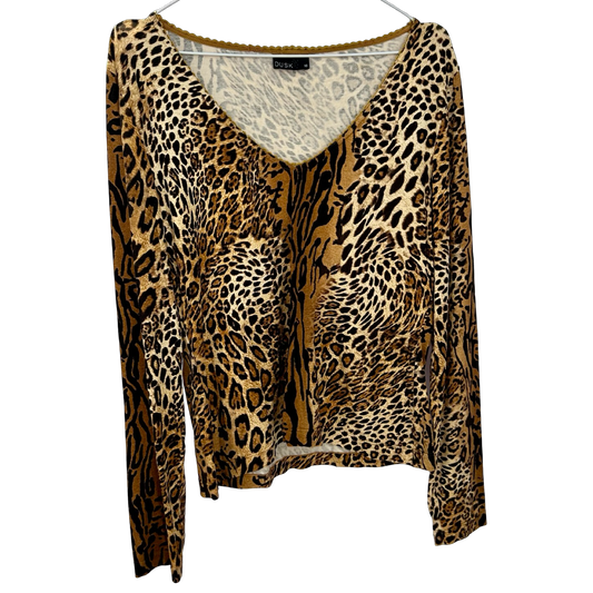 Leopard Print Long Sleeve Top ✮ Size 16