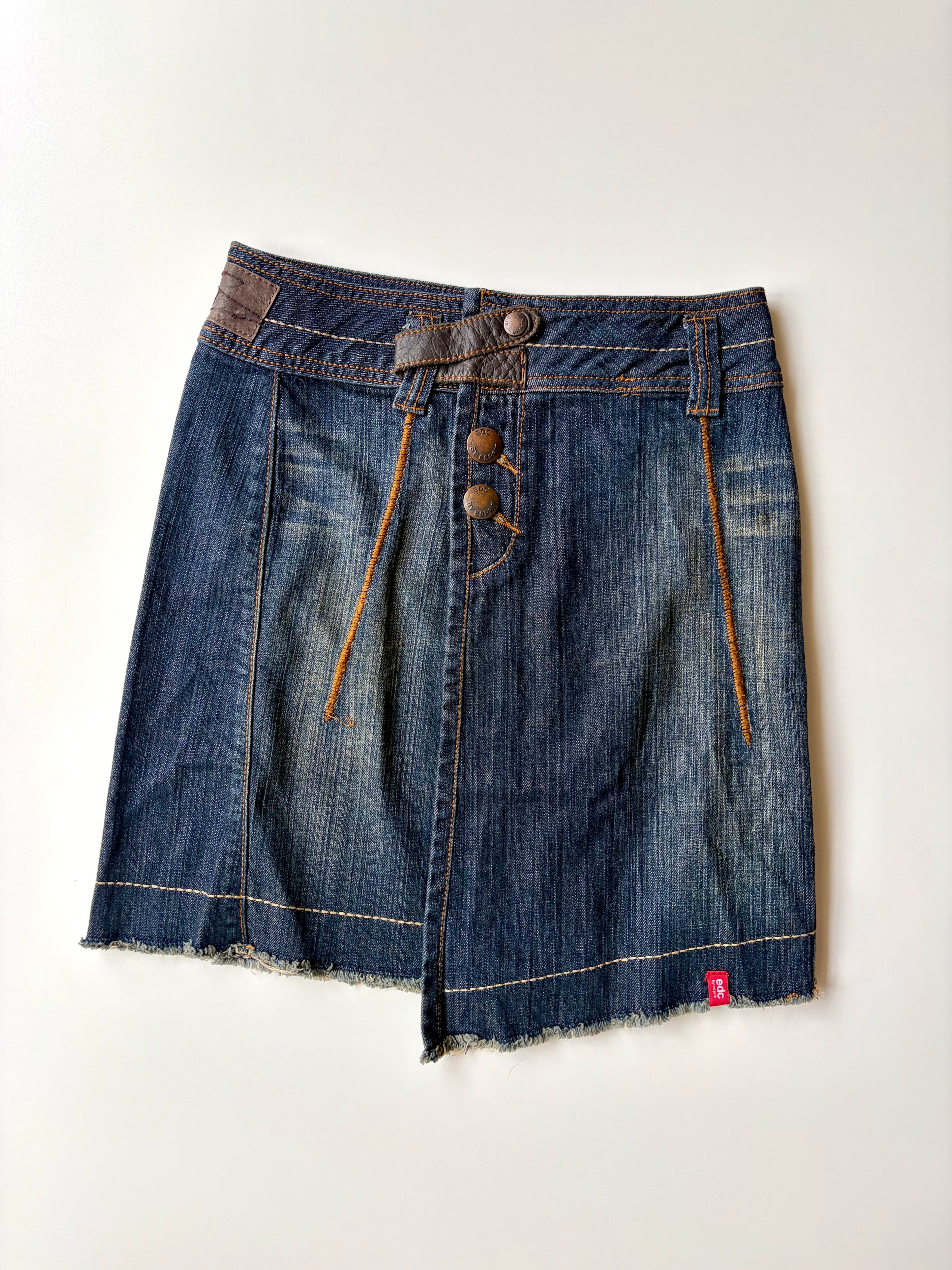 Esprit Asymmetrical Denim Wrap Skirt ✮ Size 28"