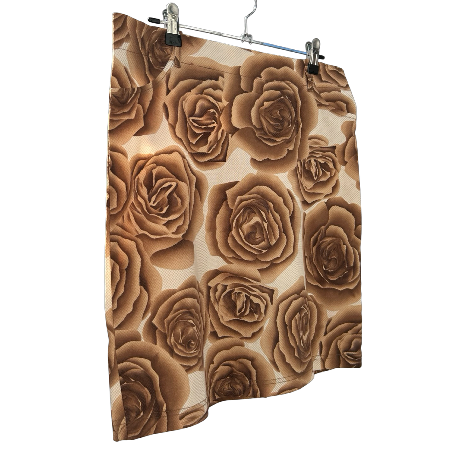 90s Digital Rose Print Midi Skirt ✮ Size 10